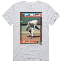 Nolan Ryan Texas Rangers Homage 1991 Topps Baseball Card Player T-Shirt Ash