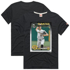 Paul Skenes Pittsburgh Pirates Homage 2024 Topps Baseball Card Player Tri-Blend T-Shirt Charcoal