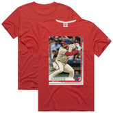 Bryce Harper Philadelphia Phillies Homage 2019 Topps Baseball Card Player T-Shirt Red