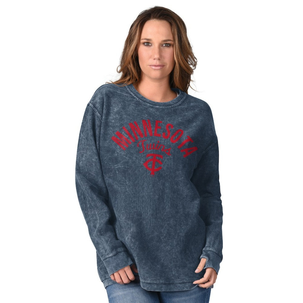 Minnesota Twins G-III 4Her by Carl Banks Women's Comfy Cord Pullover Sweatshirt Navy