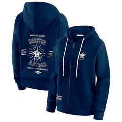Houston Astros WEAR by Erin Andrews Women's Vintage Full-Zip Raglan Hoodie Navy