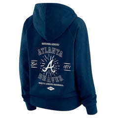Atlanta Braves WEAR by Erin Andrews Women's Vintage Full-Zip Raglan Hoodie Navy