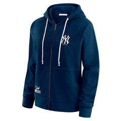 New York Yankees WEAR by Erin Andrews Women's Vintage Full-Zip Raglan Hoodie Navy