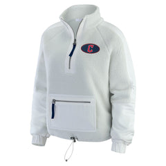 Cleveland Guardians WEAR by Erin Andrews Women's Polar Fleece Quarter-Zip Jacket Gray