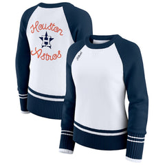 Houston Astros WEAR by Erin Andrews Women's Colorblock Raglan Sweater White
