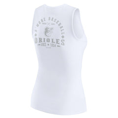 Baltimore Orioles WEAR by Erin Andrews Women's Rib-Knit Henley Tank Top White