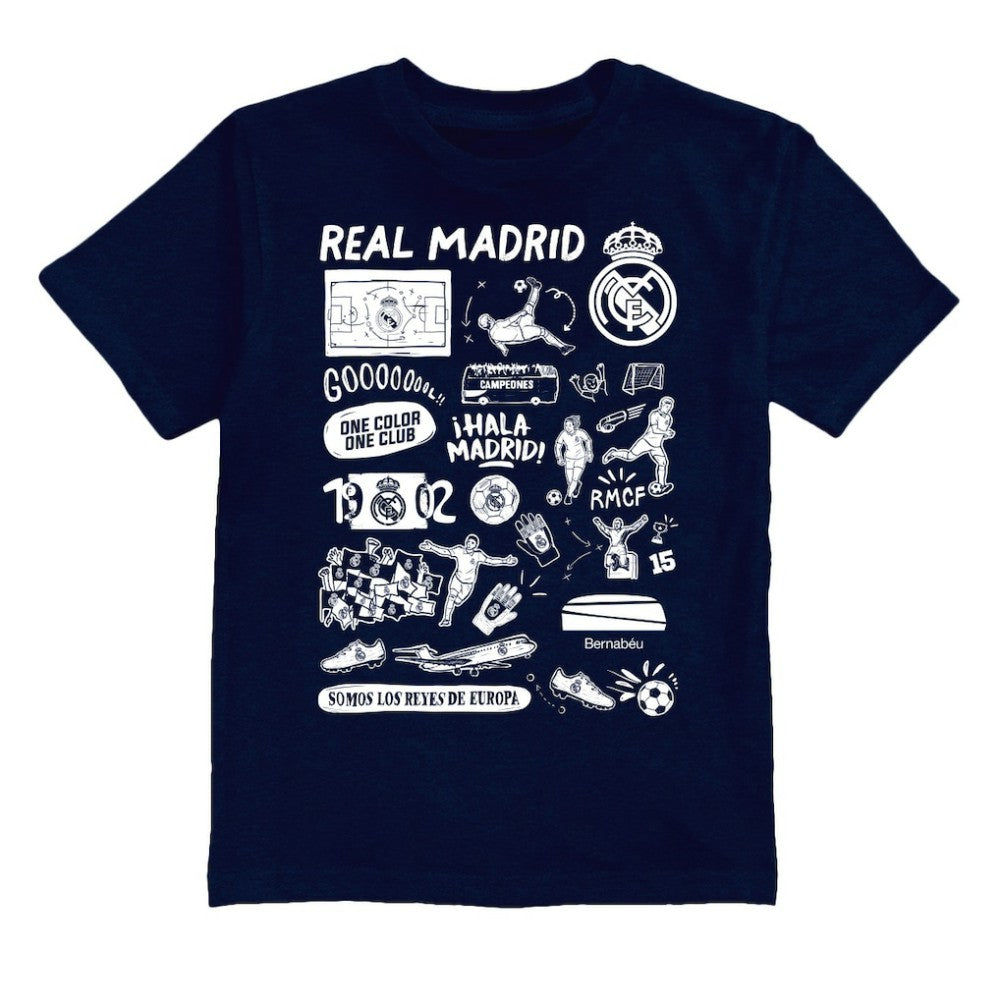 Real Madrid Vive La Fete Toddler Impressions Artwork T-Shirt Discount - Navy