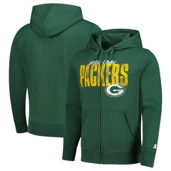 Green Bay Packers Starter Distressed Classic Full-Zip Hoodie - Green discount