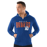 Denver Broncos Starter Distressed Classic Full-Zip Hoodie - Royal sale