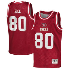 Jerry Rice San Francisco 49ers Youth Retired Player NFL Basketball Fashion Jersey - Scarlet discount
