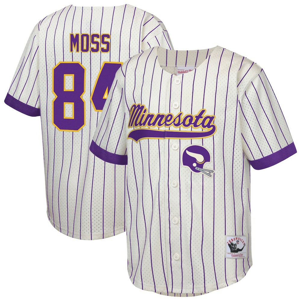 Randy Moss Minnesota Vikings Youth Retired Player Name & Number Baseball Jersey - Cream online