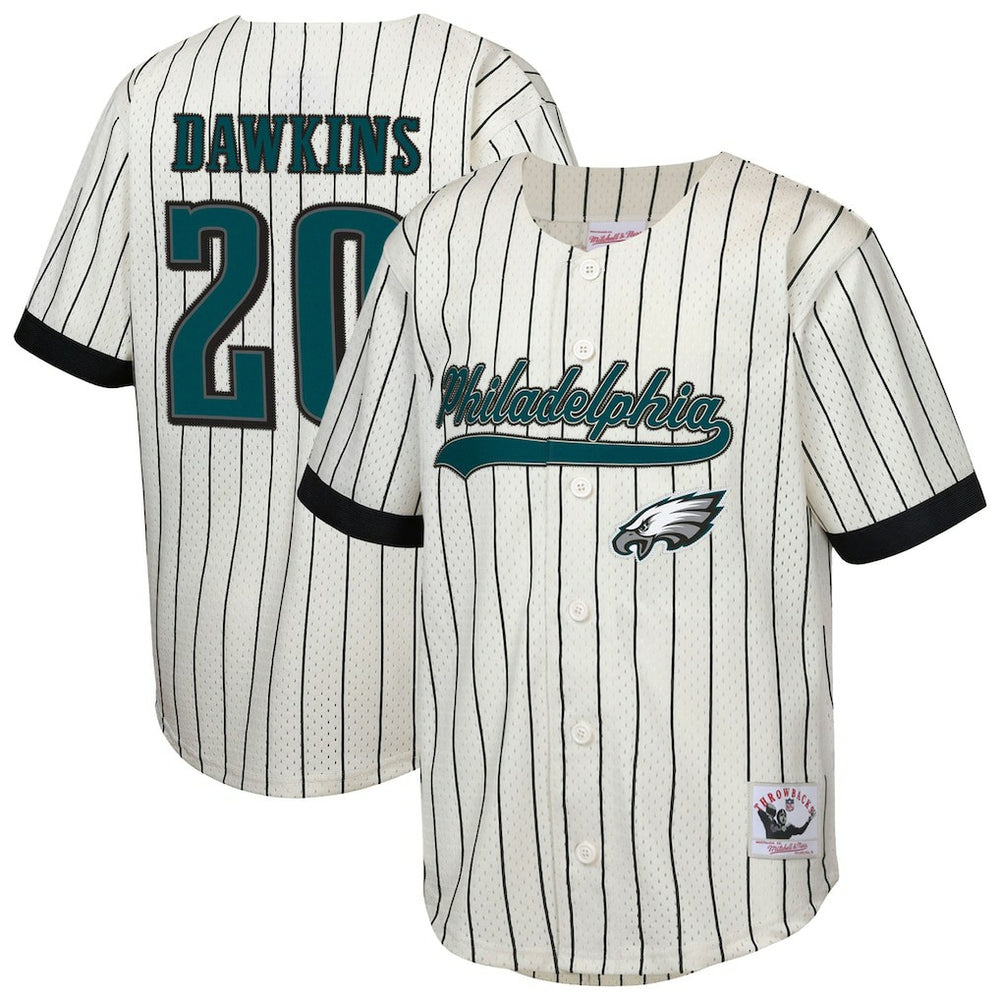 Brian Dawkins Philadelphia Eagles Youth Retired Player Name & Number Baseball Jersey - Cream discount