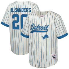 Barry Sanders Detroit Lions Youth Retired Player Name & Number Baseball Jersey - Cream discount
