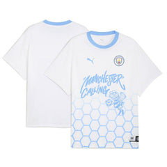 Manchester City 2025 FIFA Club World Cup Hoops T-Shirt - White on sale
