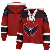 Washington Capitals '47 Women's Cropped Lacer Hoodie - Red Hoodies