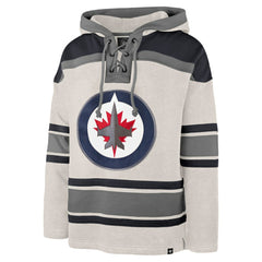 Winnipeg Jets '47 Rockaway Lacer Pullover Hoodie - Oatmeal Hoodies
