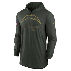 Los Angeles Chargers 2025 Salute to Service Sideline Dri-FIT Lightweight Hooded Pullover - Forest Green cheap