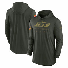 New York Jets 2025 Salute to Service Sideline Dri-FIT Lightweight Hooded Pullover - Forest Green online