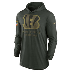 Cincinnati Bengals 2025 Salute to Service Sideline Dri-FIT Lightweight Hooded Pullover - Forest Green discount