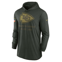 Kansas City Chiefs 2025 Salute to Service Sideline Dri-FIT Lightweight Hooded Pullover - Forest Green online