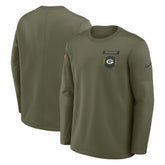Green Bay Packers 2025 Salute to Service Sideline Coaches Therma-FIT Long Sleeve Shirt - Olive discount