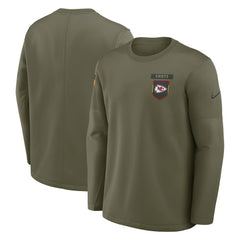 Kansas City Chiefs 2025 Salute to Service Sideline Coaches Therma-FIT Long Sleeve Shirt - Olive discount