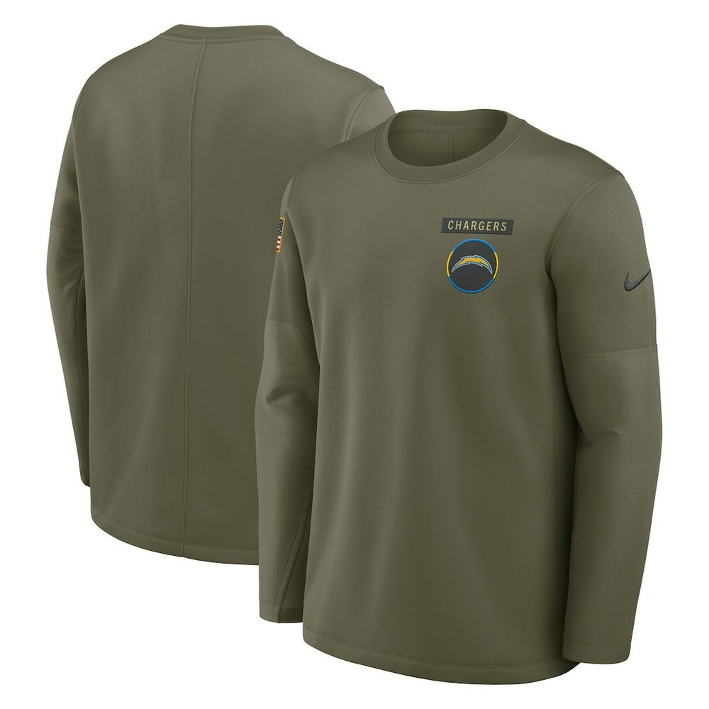 Los Angeles Chargers 2025 Salute to Service Sideline Coaches Therma-FIT Long Sleeve Shirt - Olive cheap