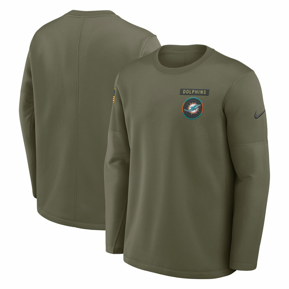 Miami Dolphins 2025 Salute to Service Sideline Coaches Therma-FIT Long Sleeve Shirt - Olive outlet