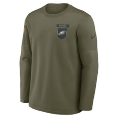 Philadelphia Eagles 2025 Salute to Service Sideline Coaches Therma-FIT Long Sleeve Shirt - Olive sale