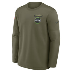 Seattle Seahawks 2025 Salute to Service Sideline Coaches Therma-FIT Long Sleeve Shirt - Olive discount