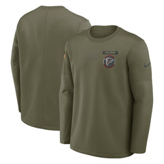Atlanta Falcons 2025 Salute to Service Sideline Coaches Therma-FIT Long Sleeve Shirt - Olive online