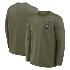 Baltimore Ravens 2025 Salute to Service Sideline Coaches Therma-FIT Long Sleeve Shirt - Olive online