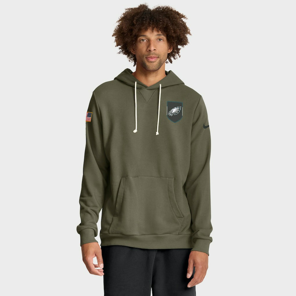 Philadelphia Eagles Big & Tall 2025 Salute to Service Sideline Dominant Force Dri-FIT Hoodie - Olive for sale
