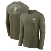 Las Vegas Raiders 2025 Salute to Service Sideline Long Sleeve T-Shirt - Olive outlet