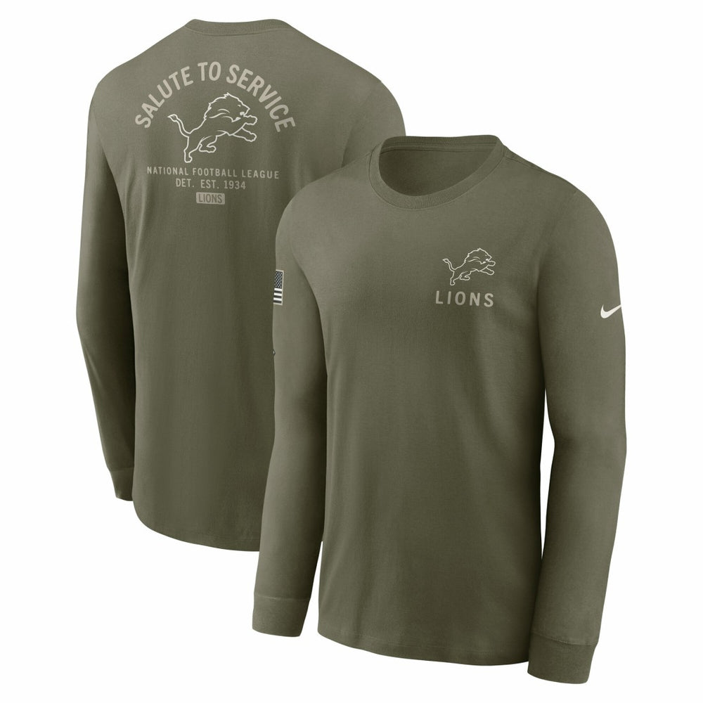 Detroit Lions 2025 Salute to Service Sideline Long Sleeve T-Shirt - Olive on sale