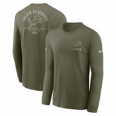 Detroit Lions 2025 Salute to Service Sideline Long Sleeve T-Shirt - Olive on sale