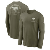 Jacksonville Jaguars 2025 Salute to Service Sideline Long Sleeve T-Shirt - Olive discount