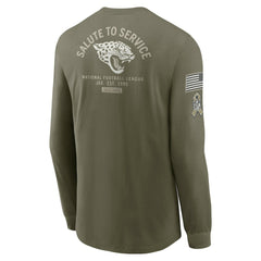 Jacksonville Jaguars 2025 Salute to Service Sideline Long Sleeve T-Shirt - Olive discount