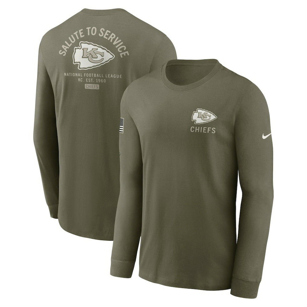 Kansas City Chiefs 2025 Salute to Service Sideline Long Sleeve T-Shirt - Olive outlet