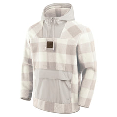 Detroit Lions Elements Plaid Polar Fleece Quarter-Zip Hoodie - Gray for sale