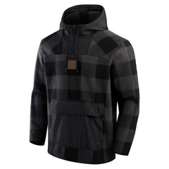 Kansas City Chiefs Elements Plaid Polar Fleece Quarter-Zip Hoodie - Black discount
