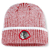 Chicago Blackhawks Fanatics Fundamental Haze Cuffed Knit Hat - Red/White Hats