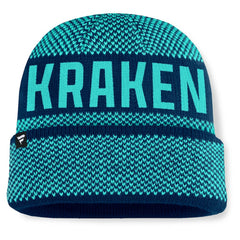 Seattle Kraken Fanatics Fundamentals Shelter Cuffed Knit Hat - Deep Sea Blue/Light Blue Hats