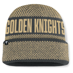 Vegas Golden Knights Fanatics Fundamentals Shelter Cuffed Knit Hat - Charcoal/Gold Hats
