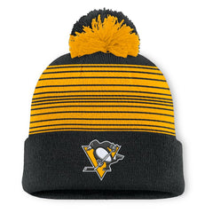 Pittsburgh Penguins Fanatics Fundamental Spirit Cuffed Pom Knit Hat - Black Hats