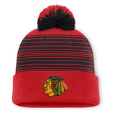 Chicago Blackhawks Fanatics Fundamental Spirit Cuffed Pom Knit Hat - Red Hats