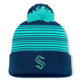 Seattle Kraken Fanatics Fundamental Spirit Cuffed Pom Knit Hat - Deep Sea Blue Hats
