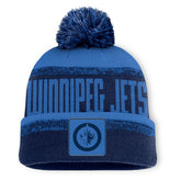 Winnipeg Jets Fanatics Fundamentals Thrive Cuffed Knit Hat with Pom - Navy/Blue Hats