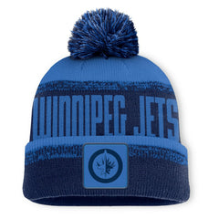 Winnipeg Jets Fanatics Fundamentals Thrive Cuffed Knit Hat with Pom - Navy/Blue Hats