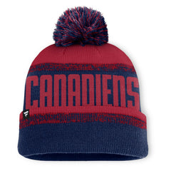 Montreal Canadiens Fanatics Fundamentals Thrive Cuffed Knit Hat with Pom - Navy/Red Hats